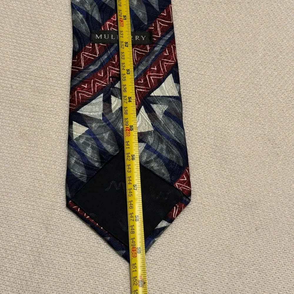 Mulberry Geometric Red‎ and Blue Tie